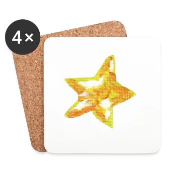 Étoile - Dessous de verre (lot de 4) - blanc - Devant