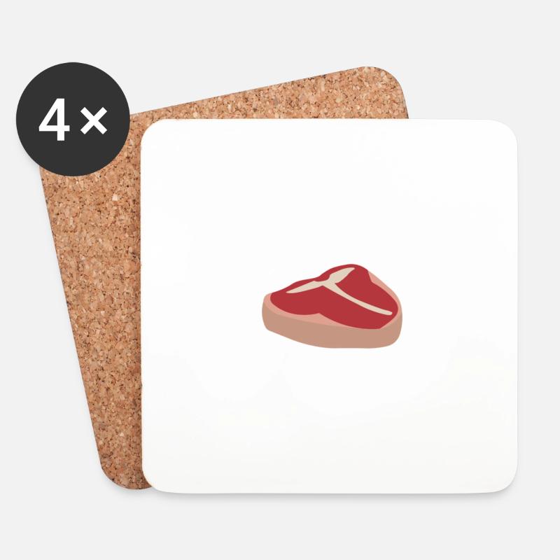 Fleisch - Untersetzer (4er-Set) - Weiß