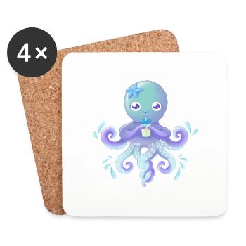 OctoCute edition 2018 - Coasters (set of 4) - white - Front