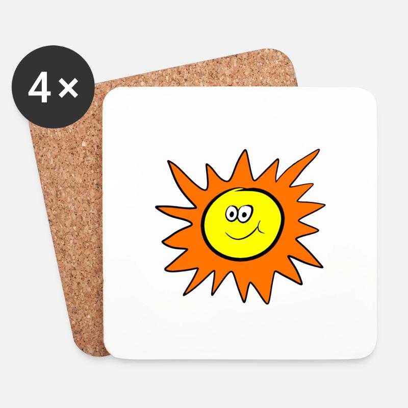 Sun - Untersetzer (4er-Set) - Weiß