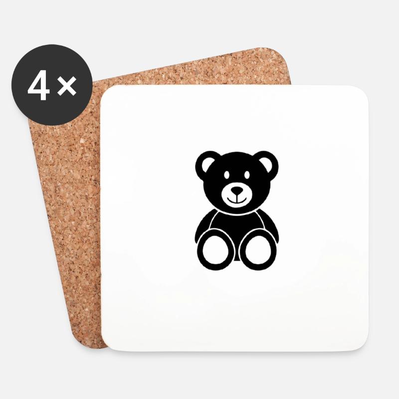 Teddy - Untersetzer (4er-Set) - Weiß