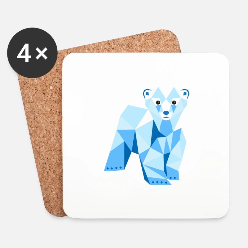 Eisbär - Untersetzer (4er-Set) - Weiß