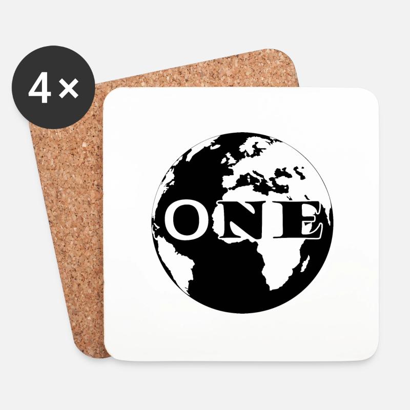 ONE WORLD - Untersetzer (4er-Set) - Weiß