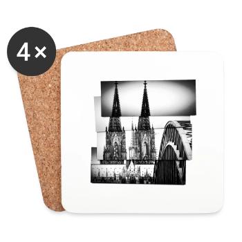 Cologne Cathedral - Coasters (set of 4) - white - Front