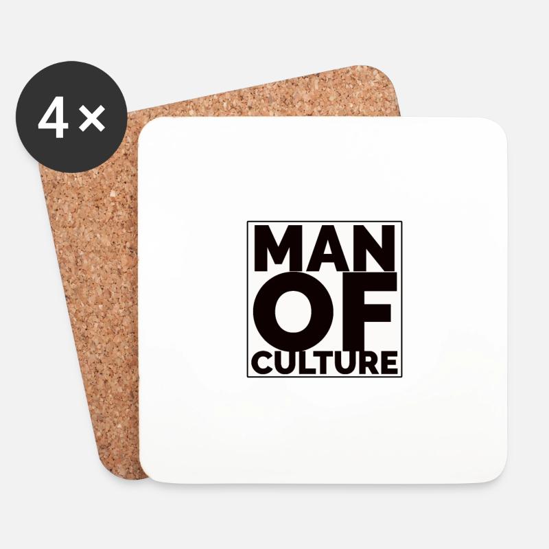 Mann der Kultur - Untersetzer (4er-Set) - Weiß