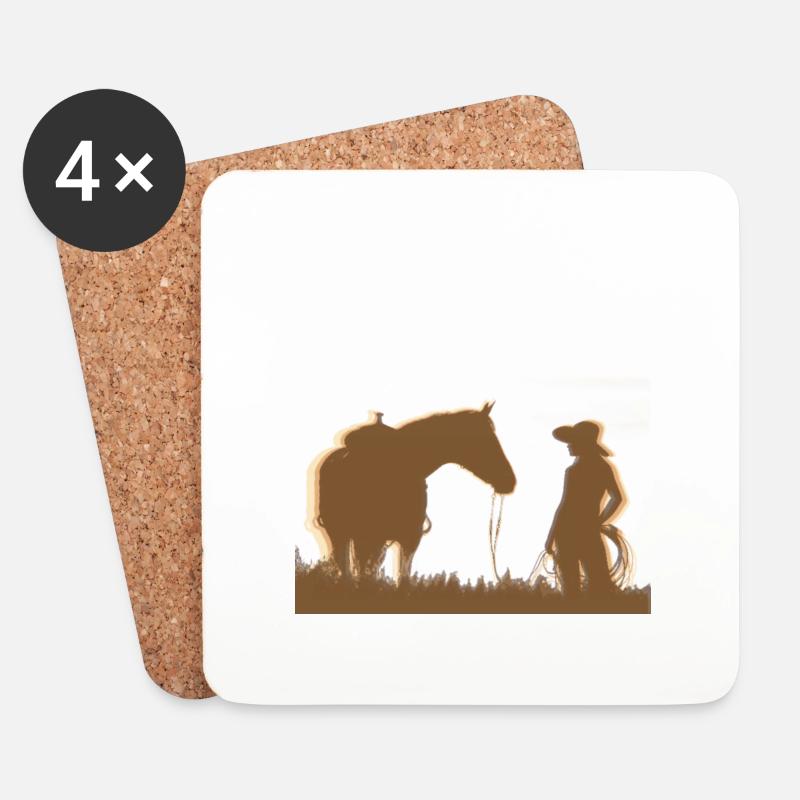 Western girl - Untersetzer (4er-Set) - Weiß