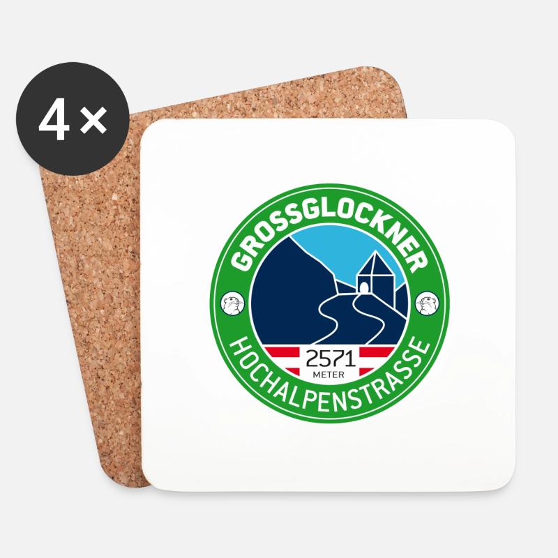 Großglockner Hochalpenstraße 2 - Untersetzer (4er-Set) - Weiß