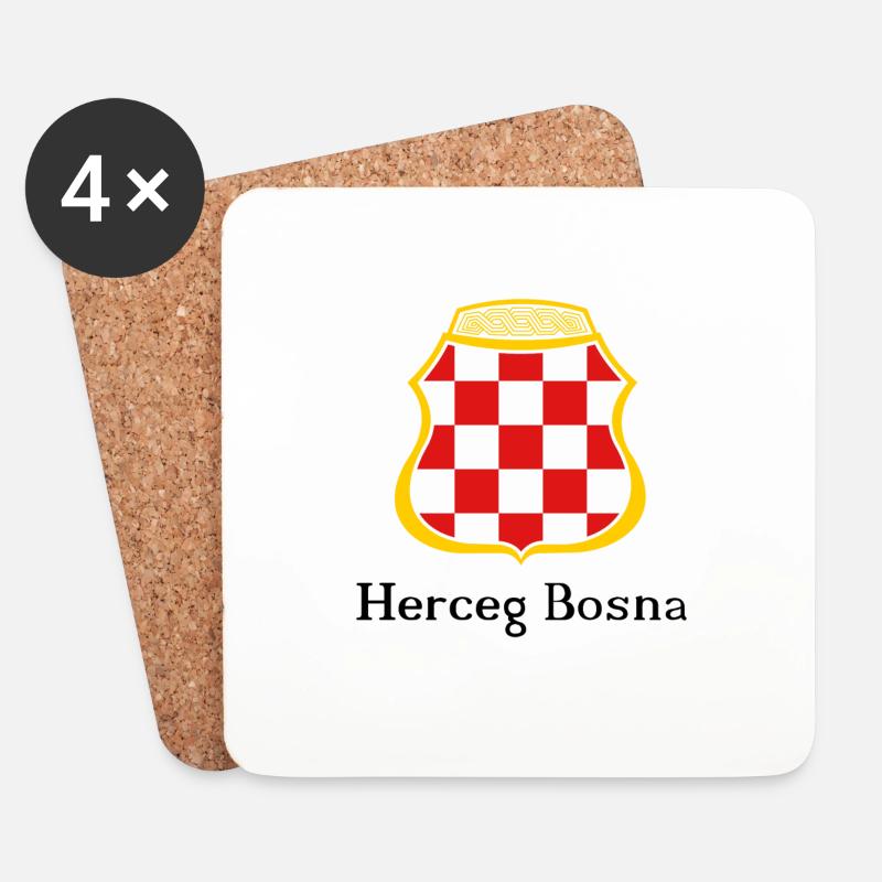 HercegBosna - Untersetzer (4er-Set) - Weiß