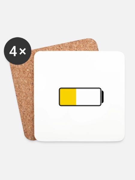 Battery (half-full / half-empty - 40%) - Untersetzer (4er-Set) - Weiß