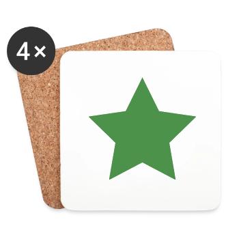 Vert étoile - Dessous de verre (lot de 4) - blanc - Devant
