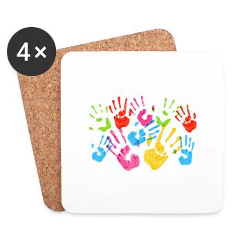 Empreinte pour enfants - Dessous de verre (lot de 4) - blanc - Devant