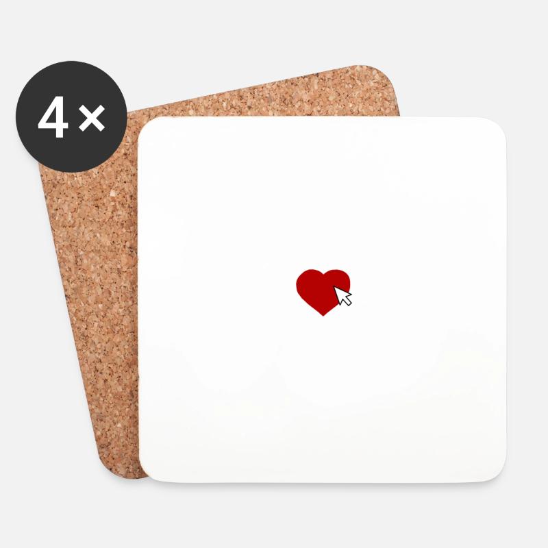 Liebe zum Internet - Untersetzer (4er-Set) - Weiß