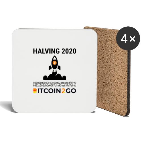 Bitcoin Halving 2020 (schwarz) - Untersetzer (4er-Set)