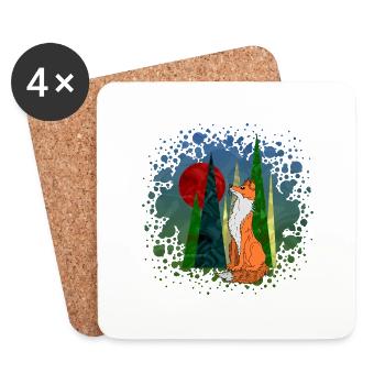 Fuchs - Untersetzer (4er-Set) - Weiß - Vorne