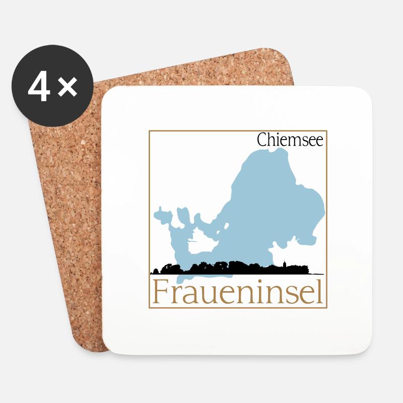 Fraueninsel Skyline - Untersetzer (4er-Set) - Weiß