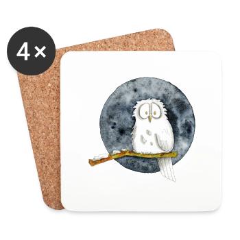 The Snowy Owl - Coasters (set of 4) - white - Front