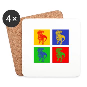 Tyrannosaurus-Rex - Untersetzer (4er-Set) - Weiß - Vorne
