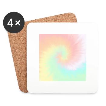 Tie Dye Pastel Swirl Tie Dye - Dessous de verre (lot de 4) - blanc - Devant
