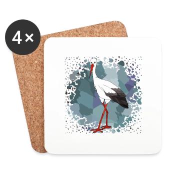 Storch - Untersetzer (4er-Set) - Weiß - Vorne