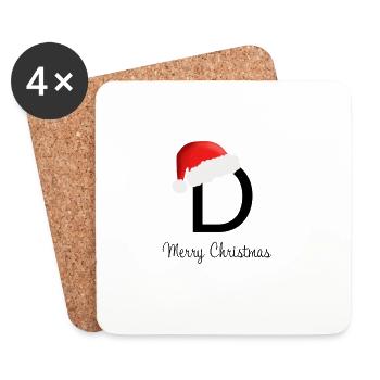 merry christmas D - Coasters (set of 4) - white - Front
