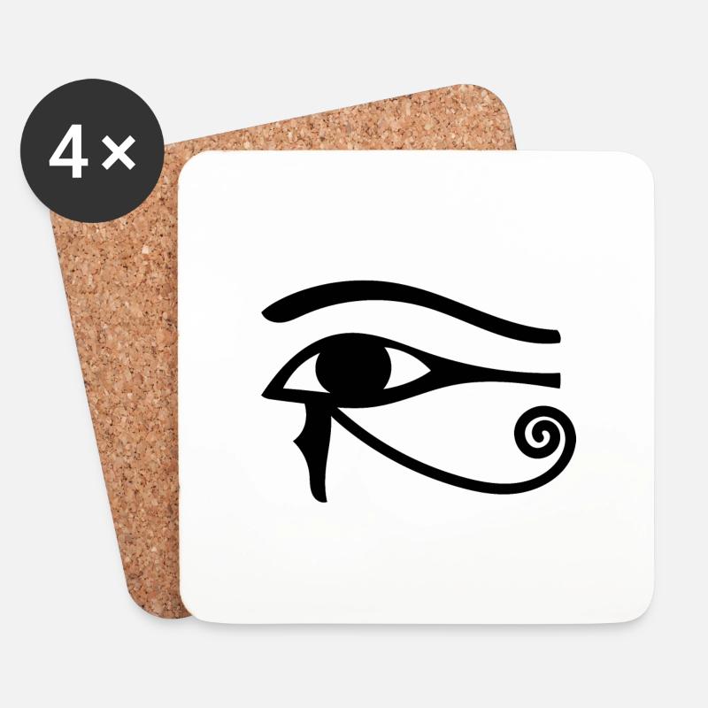 Auge des Horus - Untersetzer (4er-Set) - Weiß