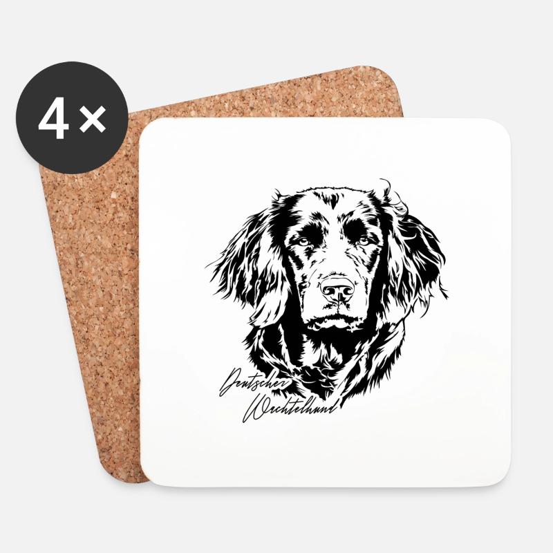 DEUTSCHER WACHTELHUND Jagdhund Jagdhunde Wilsigns - Untersetzer (4er-Set) - Weiß