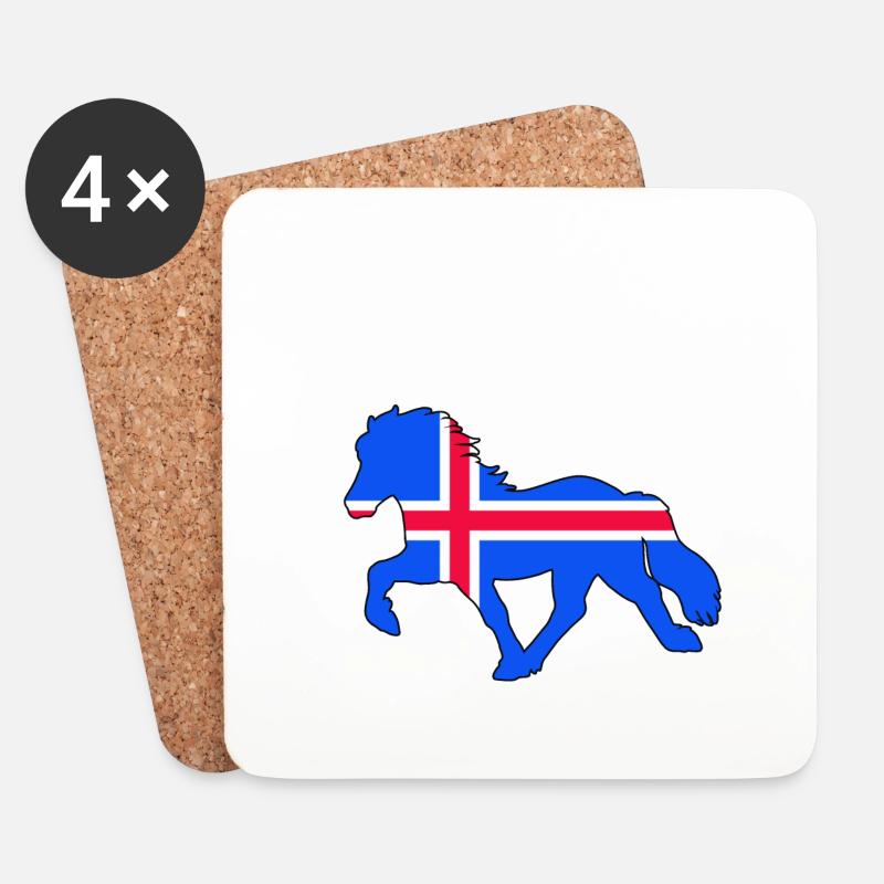 tölter flag iceland - Untersetzer (4er-Set) - Weiß