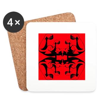 Red Powerful - Dessous de verre (lot de 4) - blanc - Devant
