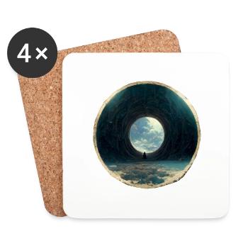 A circle in a circle - Coasters (set of 4) - white - Front