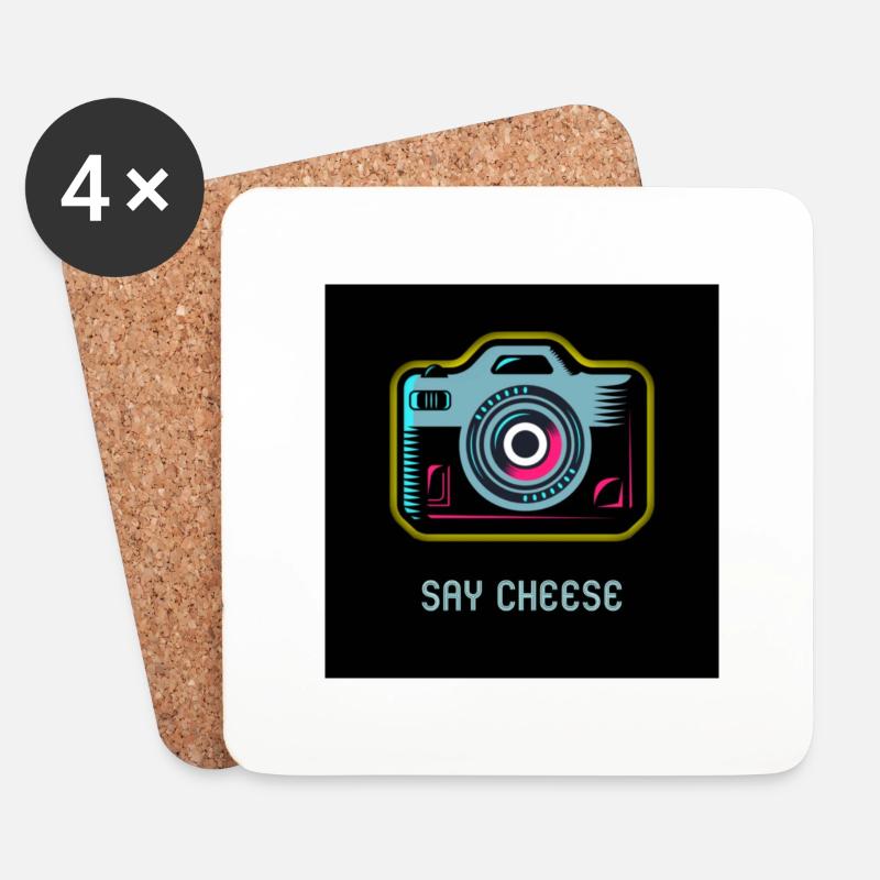 Say Cheese - Untersetzer (4er-Set) - Weiß