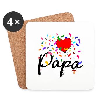 Papa Konfetti - Untersetzer (4er-Set) - Weiß - Vorne