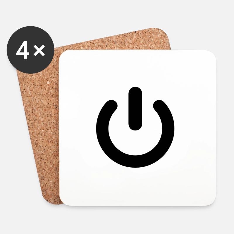 superpower ⏻ - Untersetzer (4er-Set) - Weiß