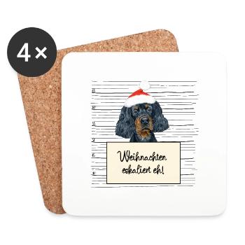 Es eskaliert eh lustige Weihnachten Gordon Setter - Untersetzer (4er-Set) - Weiß - Vorne