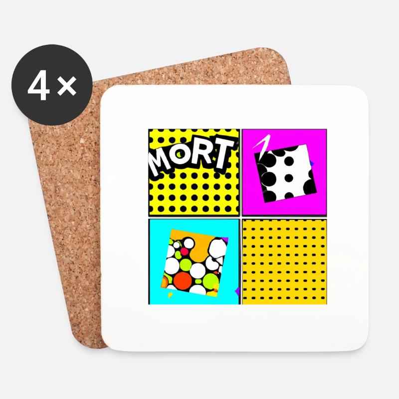Pop art - Untersetzer (4er-Set) - Weiß