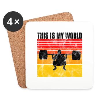 This is my world Bodybuilding Bodybuilder GYM - Coasters (set of 4) - white - Front