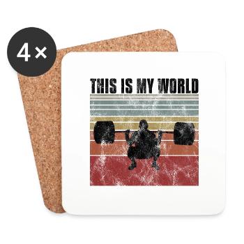 This is my world Bodybuilding Bodybuilder GYM - Coasters (set of 4) - white - Front