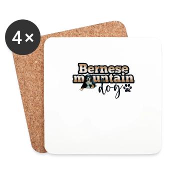 Bouvier bernois - Dessous de verre (lot de 4) - blanc - Devant