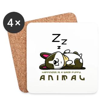 Animal Lover i love dogs - Untersetzer (4er-Set) - Weiß - Vorne