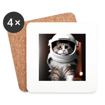 The future cat astronaut - Untersetzer (4er-Set) - Weiß - Vorne