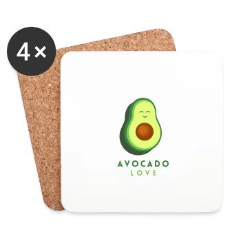 AVOCADO LOVE - Untersetzer (4er-Set) - Weiß - Vorne