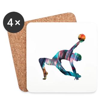 Gymnaste, Yoga,Sports,Exercices,Danse,Gymnastique - Dessous de verre (lot de 4) - blanc - Devant