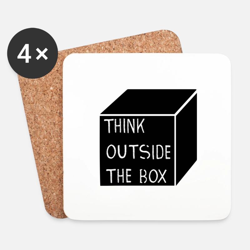 THINK OUTSIDE THE BOX - Untersetzer (4er-Set) - Weiß