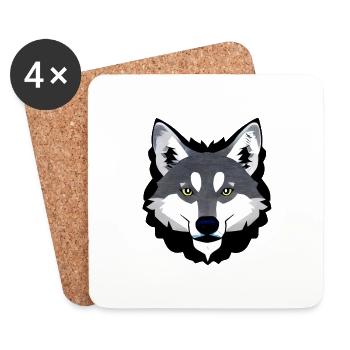 Wolf - Untersetzer (4er-Set) - Weiß - Vorne