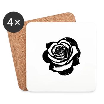 Rose - Untersetzer (4er-Set) - Weiß - Vorne