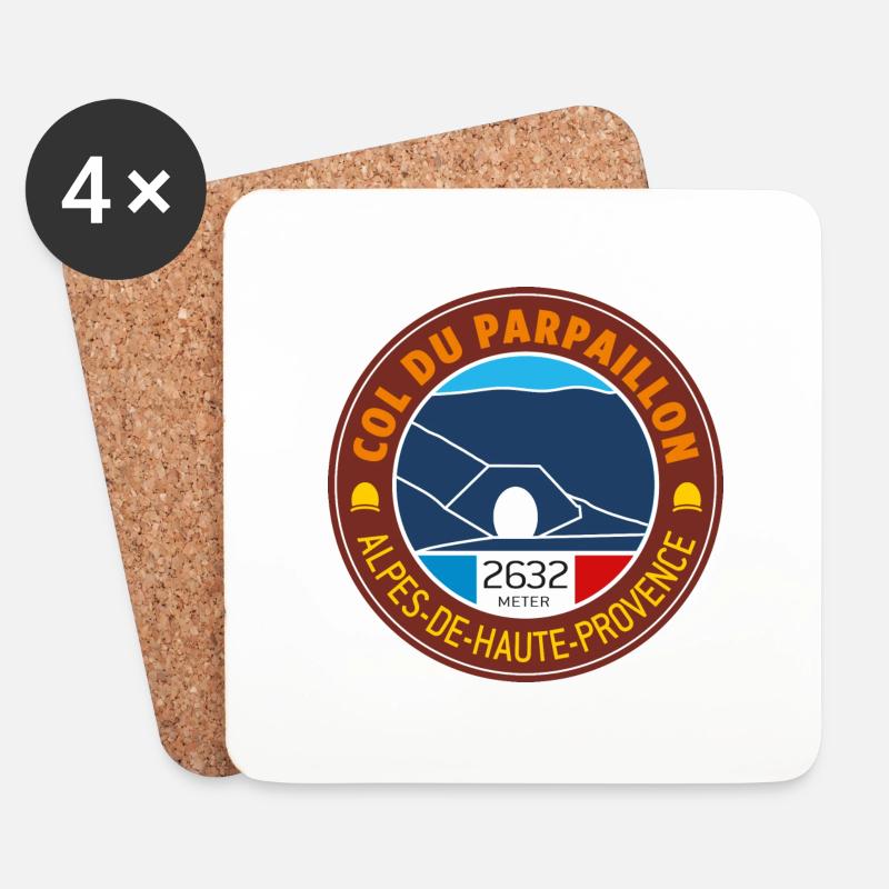 Col du Parpaillon V1 - Untersetzer (4er-Set) - Weiß