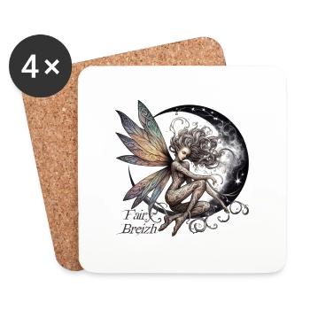 Lunar Stella Fairy von FairyBreizh - Untersetzer (4er-Set) - Weiß - Vorne