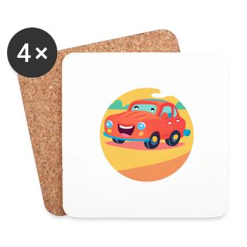 Happy Ride Car - Coasters (set of 4) - white - Front