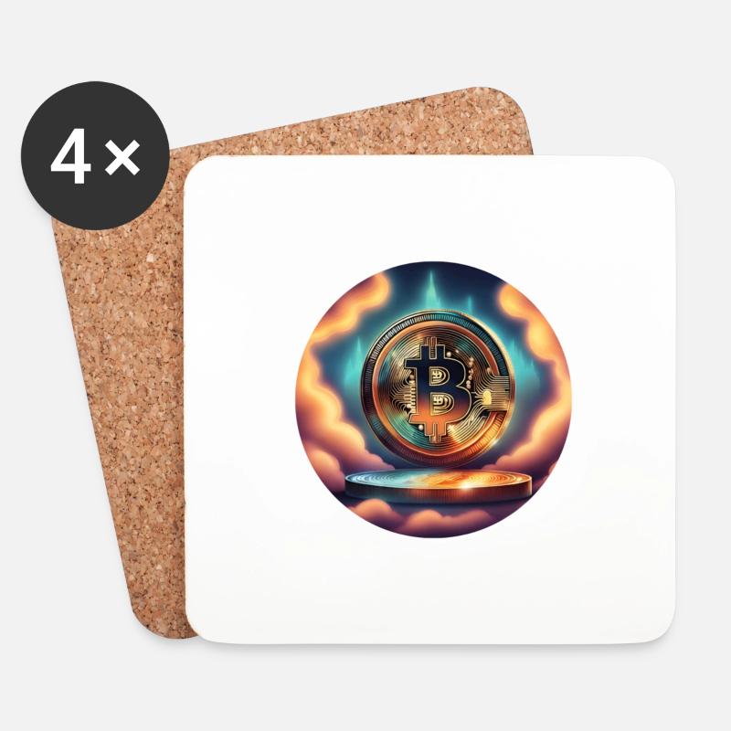 Cryptocurrency Essence - Coasters (set of 4) - white