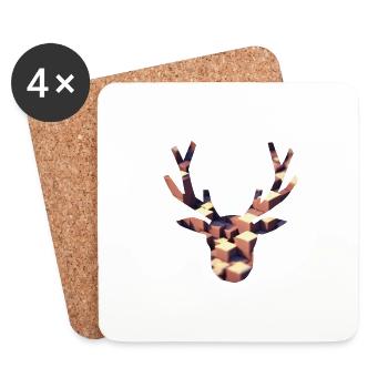 Geometric Deer - Coasters (set of 4) - white - Front
