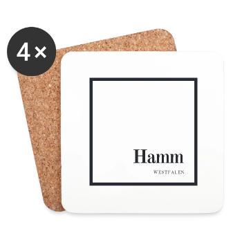 Ma ville - Hamm - Dessous de verre (lot de 4) - blanc - Devant